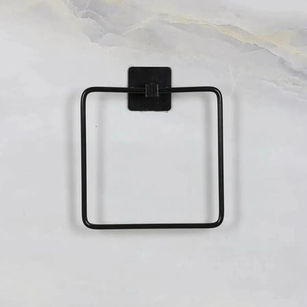 Kendiliğinden Yapışkanlı Siyah Paslanmaz Metal Kare Havluluk Bx40