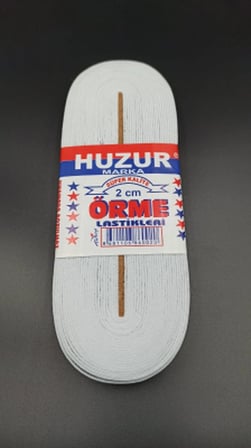 Beyaz - 2cm Paça Lastik Yassı Geniş 10mt Bx40