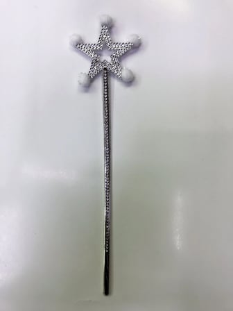 Yıldız Peri Asası Sihirli Değnek Beyaz Ponponlu Bx40