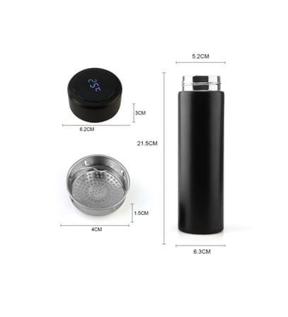 Dijital Sıcaklık Göstergeli Renkli Çelik Termos - 500 Ml Bx40
