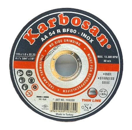 İnox Metal Kesici Disk 115mmx1.0x22 Bx40