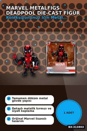 10 Cm Die-Cast Deadpool Figürü - Marvel Lisanslı Metal Koleksiyon Parçası BX-313803