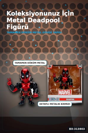 10 Cm Die-Cast Deadpool Figürü - Marvel Lisanslı Metal Koleksiyon Parçası BX-313803