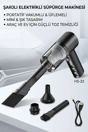 Portatif Mini Araç Süpürgesi El Tipi Kullanışlı Oto Temizlik Süpürgesi Ürün Modeli