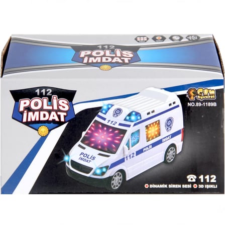 112 Polis İmdat 3D Işıklı Sesli Polis Aracı