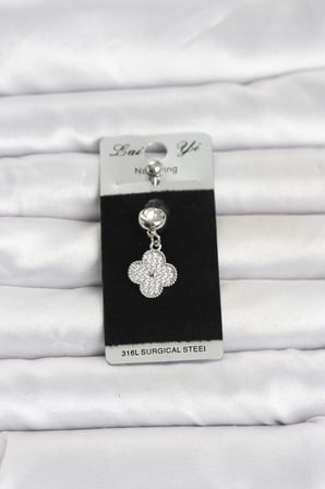316L Cerrahi Çelik Sallantılı Yonca Model Göbek Piercing
