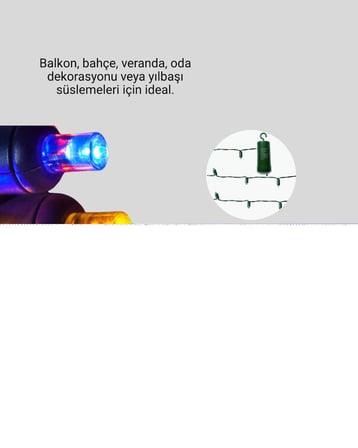 Noel ve Parti Dekorasyonu İçin 2x2 LED Perde Işık – 8 Fonksiyonlu