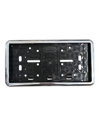 Çerçeveli Dikdörtgen Plakalık Plaka Altlığı Krom Nikelajlı 32X17cm 1 Adet