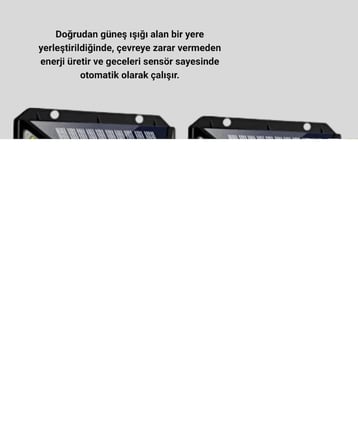 100 LED Solar Lamba Hareket Algılamalı Bahçe Duvar Dış Mekan Aydınlatma