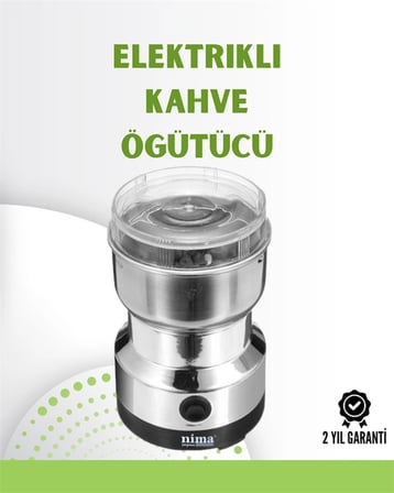 Kahve ve Baharat Değirmeni | Kompakt, Hafif, Hızlı Öğütme, Şeffaf Kapaklı, Kolay Kullanım