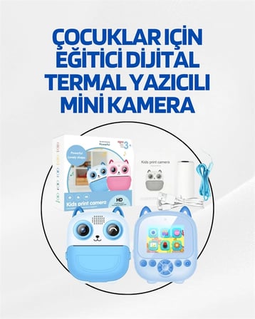 Dijital Termal Yazıcılı Mini Kamera – HD Video & Anında Fotoğraf Çıktısı