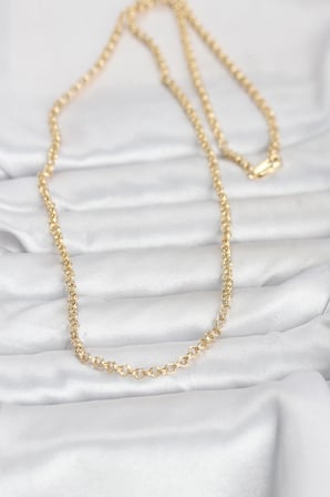 CM 14K Gold Renk Halka Zincir Model 60 cm Kadın Kolye