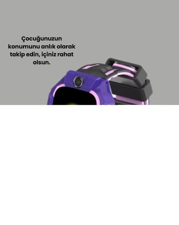S10 Akıllı Çocuk Saati Mor Model Çift Yönlü Konuşma ve SOS Fonksiyonu