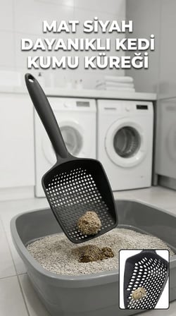 Küçük Delikli İnce Taneli Kedi Kumu Küreği – Dayanıklı, Ergonomik, Hijyenik Temizlik Küreği