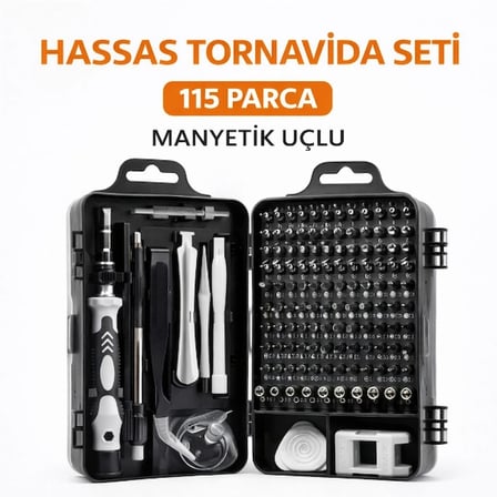 115 Parça Manyetik Uçlu Hassas Tornavida Seti