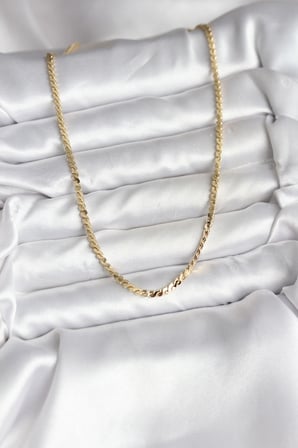14K Gold Renk Kaplama Ezme Yılan Zincir Model CM Kadın Kolye