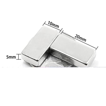 1 Adet 20X10X5 Mm Neodyum Magnet N35 Guclu Miknatis Koseli Ve Dayanikli Nikel Kaplama