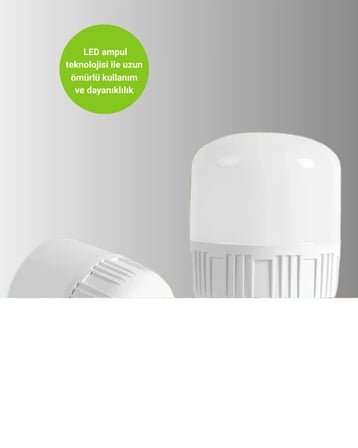 Elektrik Kesintileri İçin Şarjlı LED Ampul 30W E27 Beyaz Işık
