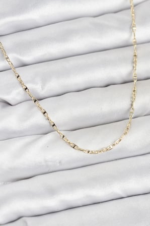 CM 14K Gold Renk Pirinç Gemi Zinciri Model Kadın Kolye