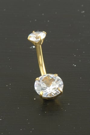 Yuvarlak Zirkon Taşlı Çelik Piercing 1 Adet