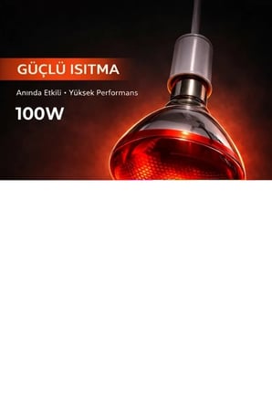100W Isıtıcı Ampul Kırmızı Isı Lambası Civciv Kümes Kuluçka E27 Duy Isıtma Ampulü