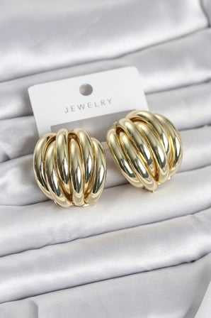 Pirinç Gold Renk Vintage Kadın Küpe