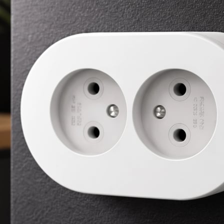 İkili Beyaz Topraklı Sıva Üstü Priz - Modern Elektrik Çiftli Priz