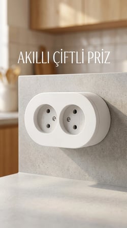 İkili Beyaz Topraklı Priz Sıva Üstü Duvar Kullanımı