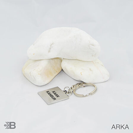 Maybach Logolu Plaka Anahtarlık - Kişiye Özel Maybach Plaka Kare Çelik Anahtarlık