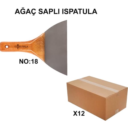 Ağaç Saplı Ispatula No:18 - 12 Adet Toptan