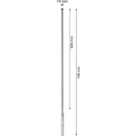 14 x 740 mm Yeni Delme Ucu, Çok Amaçlı Kullanım İçin Uygun