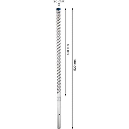 Kırıcı Delici Delme Ucu, 20 x 400 mm, Yüksek Dayanıklılık