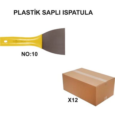 No:10 Plastik Saplı İspatula, 12 Adet Set