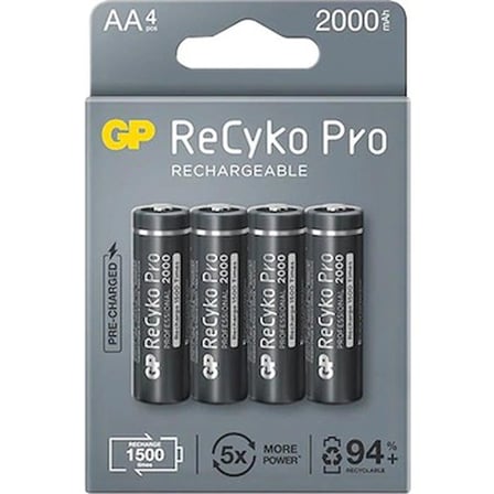 4'lü 2000 mAh AA Şarjlı Pil Seti