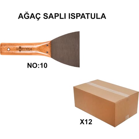 Ağaç Saplı Ispatula 12 Adet No:10