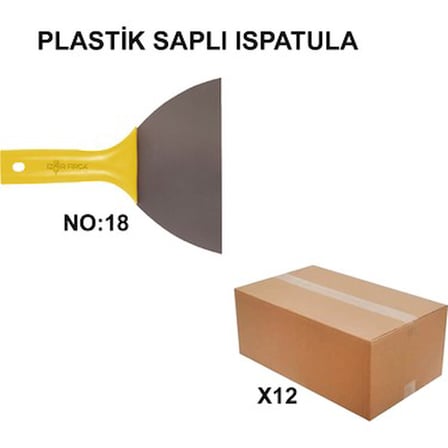 Plastik Saplı İspatula, No:18, 12 Adet Toptan
