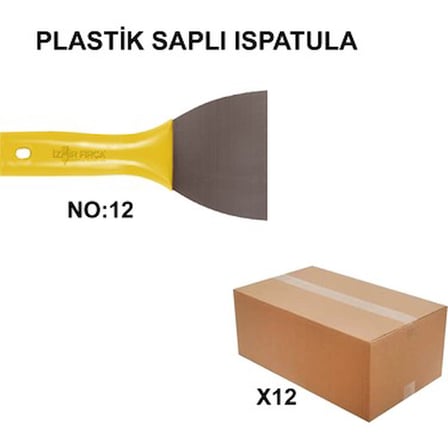 No:12 Plastik Saplı Ispatula, 12 Adet Toptan Set