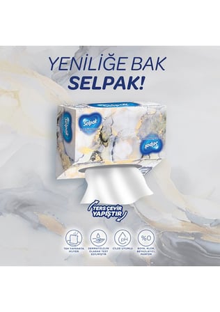 Mermer Desenli Kutulu El ve Yüz Havlusu 80 Yaprak