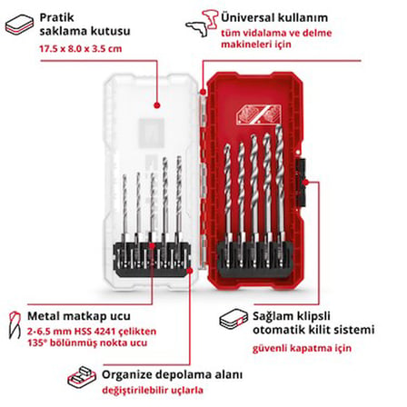 10 Parça Metal Matkap Ucu Seti HSS 4241 Çelik ile Yüksek Performans