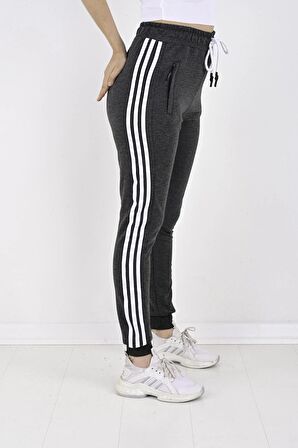 2 Iplik Yanları 3 Şeritli Kadın Eşofman Altı-2220