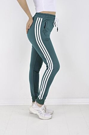 2 Iplik Yanları 3 Şeritli Kadın Eşofman Altı-2220