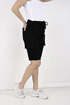 Kargo Cepli Kadın Gabardin Şort-7000