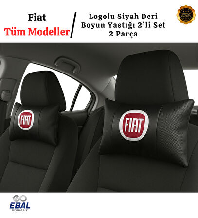 Fiat Logolu Oto Koltuk Boyun Yastığı 2 Parça Tüm Modeller İçin Uygundur