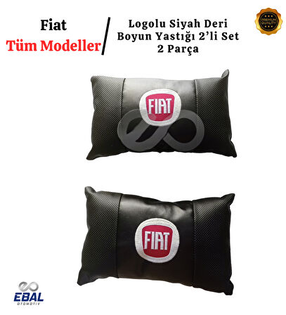Fiat Logolu Oto Koltuk Boyun Yastığı 2 Parça Tüm Modeller İçin Uygundur