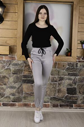 BLACK STEEL KEMER LASTİK ,PAÇA DÜZ  Kadın PANTOLON-23000