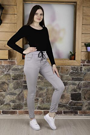 BLACK STEEL KEMER LASTİK ,PAÇA DÜZ  Kadın PANTOLON-23000