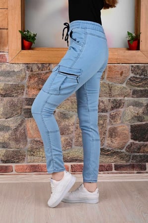 BEL VE PAÇA LASTİKLİ YANLARI KARGO CEP FERMUARLI PANTOLON-4444