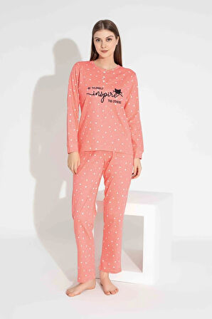 TARP Somon Yıldızlı İnterlok Anne Pijama Takımı 6400-S