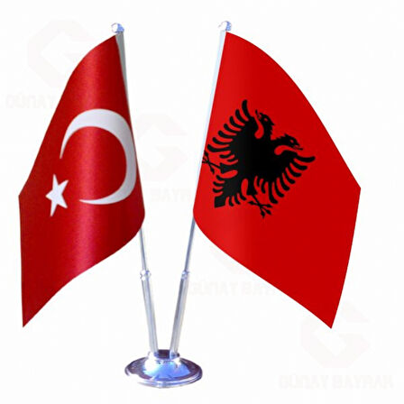Arnavutluk ve Türkiye Masa Bayrağı Seti