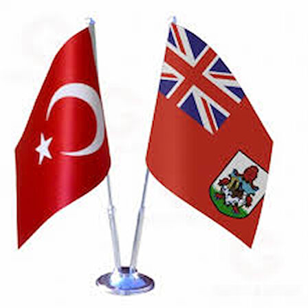 bermuda ve Türkiye ikili Masa Bayrağı Seti